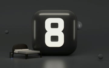 a black rectangle with a white circle and a white circle on it